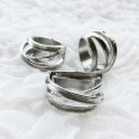 手作りアクセサリー【グルーデコアクセサリー土台】ステンレスリング35　指輪　　立体デザインリング　ステンレス素材【メール便OK】