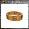 正規取扱HTC(Hollywood Trading Company)　#5F TQ EMBOSS Bracelet(５ターコイズエンボスブレスレット)