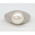 淡水パール & CZ パヴェ リング