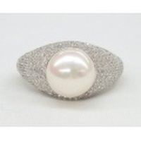 淡水パール & CZ パヴェ リング