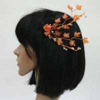 髪飾り・パーティー・結婚式・オレンジの淡い可愛らしい髪飾り・ky-s10-or