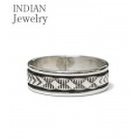INDIAN JEWELRY ナバホ族アーティストの作品『NAVAJO STAMPED SILVER RING Bruce Morgan』【アメカジ・ネイティブ】IJ-100