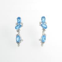 K14WG ブルートパーズピアス