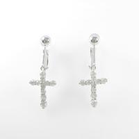 PT／K14WG クロス ダイヤモンドイヤリング