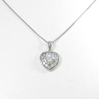 プラチナダイヤモンドネックレス 0．474ct・H・SI2・ハートシェイプ