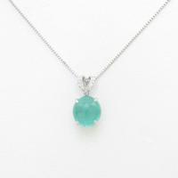 K18WG エメラルドキャッツアイネックレス