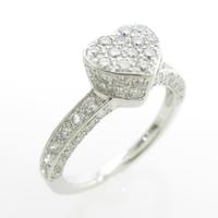 750WG ハート パヴェ ダイヤモンドリング