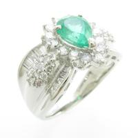 【ジュエリー在庫処分】PT エメラルドリング