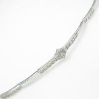 K18WG フラワー ダイヤモンドブレスレット