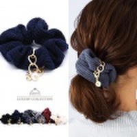 シュシュ ニット ファー ヘアアクセサリー パール ビジュー 上品 シュシュ ヘアアクセ ヘアゴム エレガント 大人可愛い ヘアアレンジ シンプル