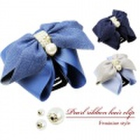 バンスクリップ　デニム　リボン　バンスクリップ　パール　バンスクリップ　ヘアクリップ　バンス　ヘアクリップ　デニム　バンスクリップ　バンスクリップ　リボン　バンスクリップ　シンプル　バンスクリップ　上品　ヘアクリップ　プレゼント　ヘアアクセサリー