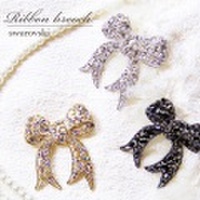 ブローチ　スワロフスキー　リボン　ブローチ プレゼント　大人可愛い　リボン　ブローチ　ジュエリー　上品　スワロフスキー　リボン　ブローチ　キラキラ　リボンブ　ローチ　上品　ブローチ　ジュエリー　ブローチ　スワロフスキー　ブローチ