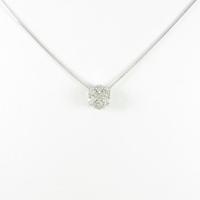 K18WG フラワー ダイヤモンドネックレス