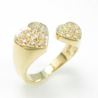 K18YG ハート ダイヤモンドリング