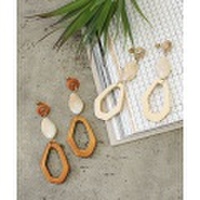 ウッドカットフープピアス・イヤリング/各2カラー