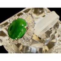 【PM プラチナ】 指輪 リング ヒスイ ダイヤモンド1.43ct 7.0ｇ 12号 レディース 04994-0