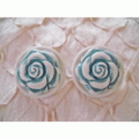 アンジェラ、バラモチーフクリップイヤリングER4012-GR グリーン