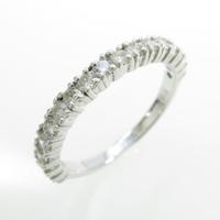 K18WG ハーフエタニティ ダイヤモンドリング