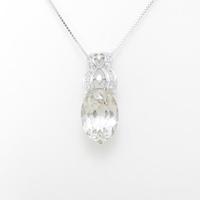 K18WG ホワイトトパーズネックレス