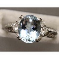 新着値下げ【PT900プラチナ】指輪　リング　アクアマリン2.74ｃｔ　ダイヤモンド0.63ｃｔ　13号　6.9ｇ　レディース　01264-0