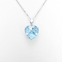 K18WG ハート ブルートパーズネックレス