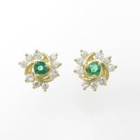 K18YG エメラルドピアス