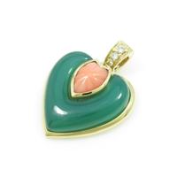 カルティエ ハート カラーストーンペンダント