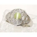 ＰＴ900プラチナ キャッツアイ ダイヤモンド1.08ｃｔ 指輪　リング　レディース　11.6ｇ　25号　37303-0　ジュエリー　人気