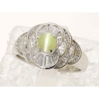 ＰＴ900プラチナ キャッツアイ ダイヤモンド1.08ｃｔ 指輪　リング　レディース　11.6ｇ　25号　37303-0　ジュエリー　人気