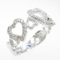 K18WG ハート ダイヤモンドリング