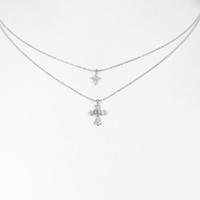 K18WG クロス ダイヤモンドネックレス