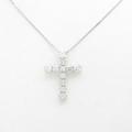 K18WG クロス ダイヤモンドネックレス