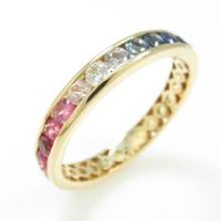 K18YG フルエタニティ サファイヤリング