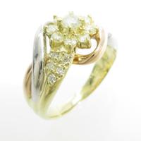 K18YG／PT／K18PG フラワー ダイヤモンドリング30％引き