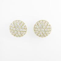 K18YG パヴェ ダイヤモンドピアス