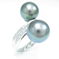 K18WG クロチョウパールリング