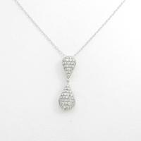 K18WG 2WAY パヴェ ダイヤモンドネックレス