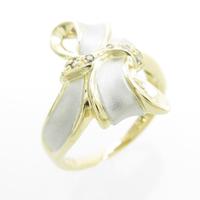 PT／K18YG リボン ダイヤモンドリング