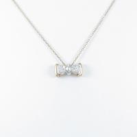 K18PG／K18WG リボン ダイヤモンドネックレス