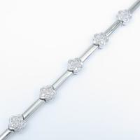 750WG フラワー ダイヤモンドブレスレット10％引き