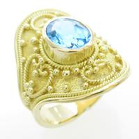 750YG ブルートパーズリング20％引き