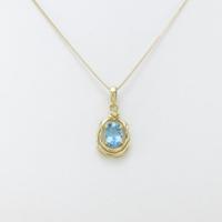 750YG／K18YG ブルートパーズネックレス20％引き