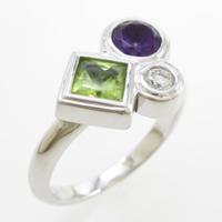 K18WG カラーストーンリング30％引き