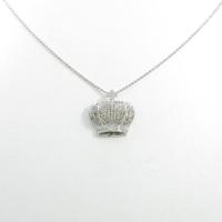 K18WG クラウン ダイヤモンドネックレス