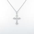 K18WG クロス ダイヤモンドネックレス