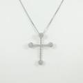 K18WG クロス ダイヤモンドネックレス20％引き