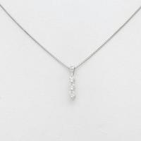 K18WG スリーストーン ダイヤモンドネックレス20％引き