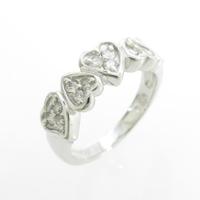 K18WG ハート ダイヤモンドピンキーリング