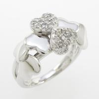 K18WG ハート ダイヤモンドリング