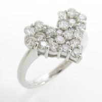 K18WG ハート パヴェ ダイヤモンドリング20％引き